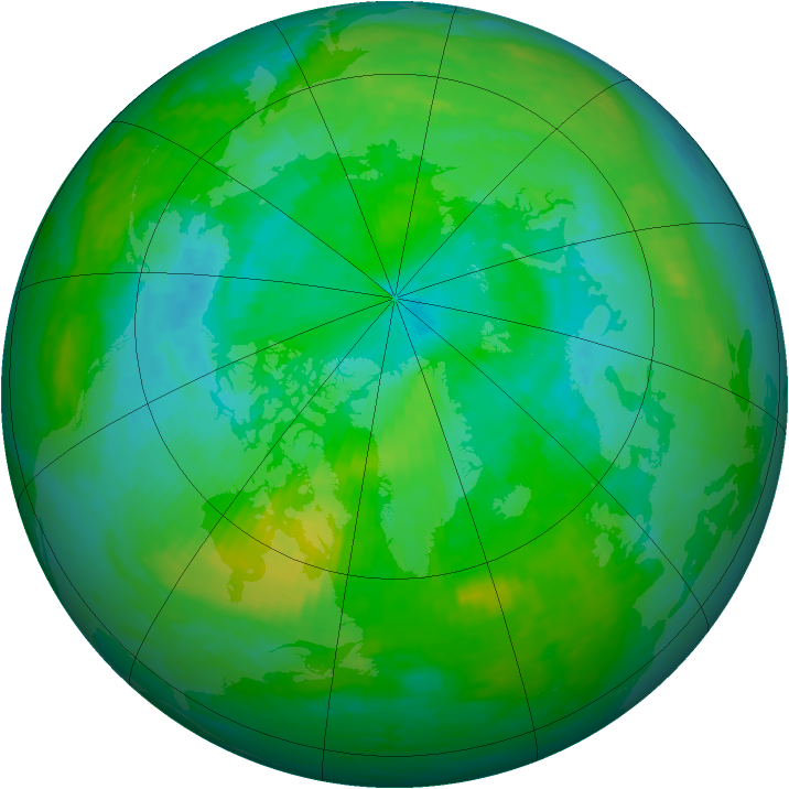 Arctic ozone map for 04 August 1994